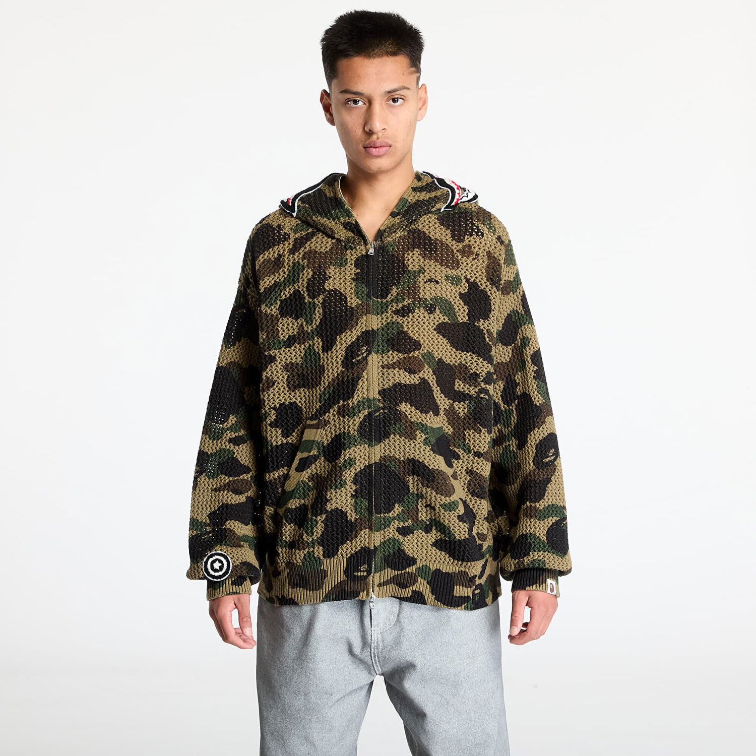 Sveter BAPE A BATHING APE Knit Sweat Hoodie Zelené | 001ZPK301307MGRN, 0