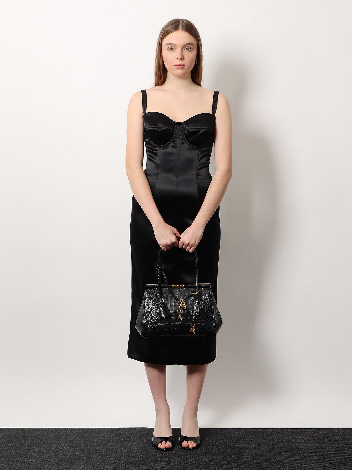 Kabelka Dolce & Gabbana Dolce & Gabbana Marlene Croc-Embossed Leather Top-Handle Bag Čierna | BB7734AU78780999, 1