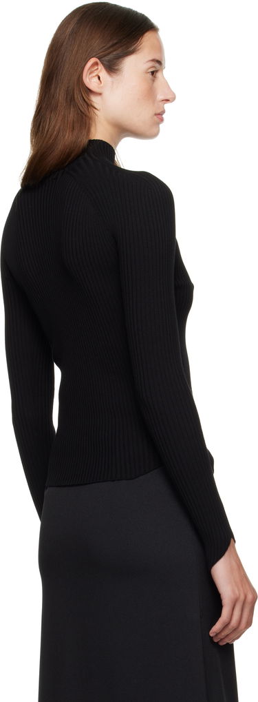 Sveter Courrèges Courrèges Ribbed Mock Neck Sweater Čierna | 325MPU251FI0001, 2