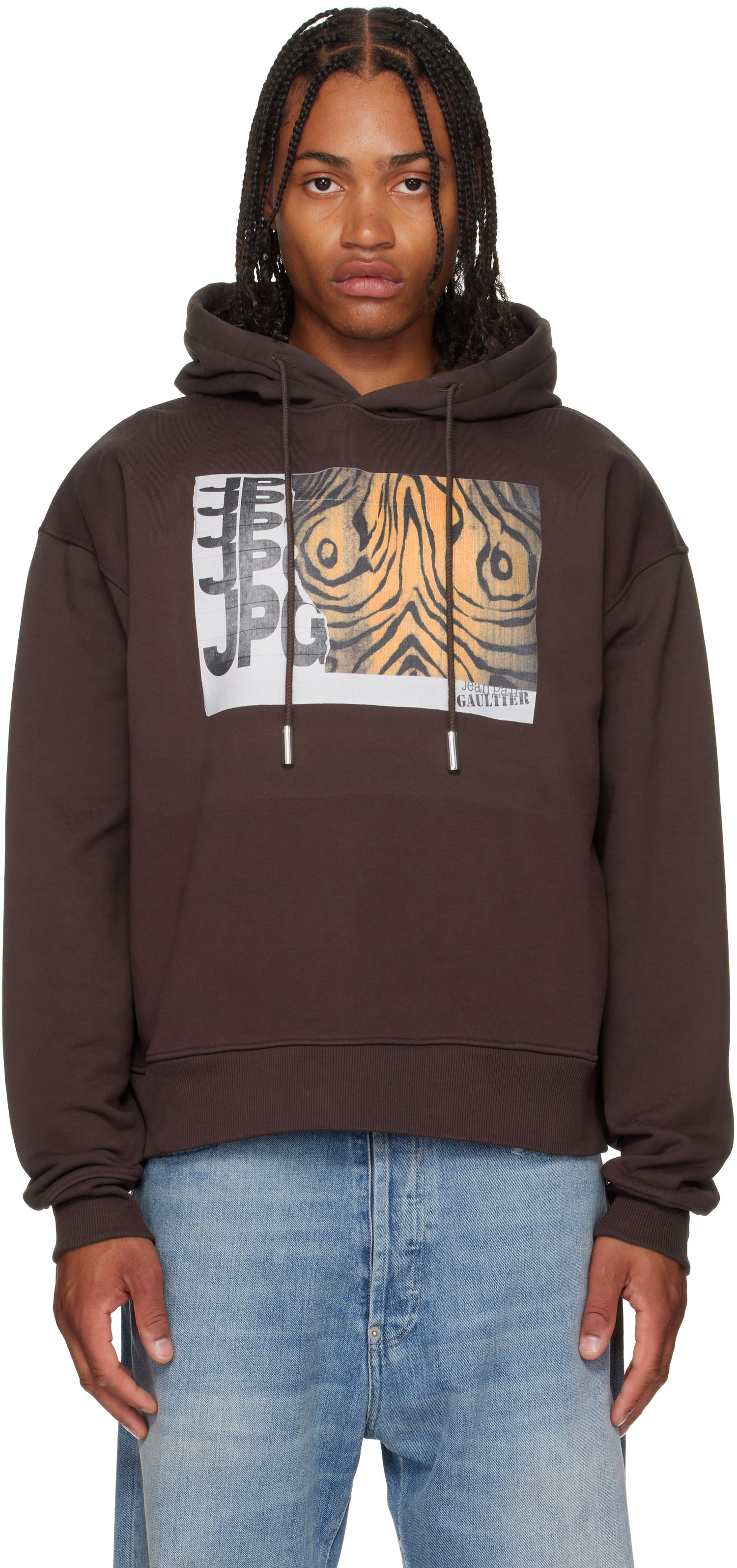 Mikina Jean Paul Gaultier Jean Paul Gaultier Printed Hoodie Hnedá | 25/03-W-TO296-J003-710060, 0