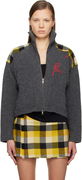 Vivienne Westwood Logo Plaid-Panel Zip-Up Jacket