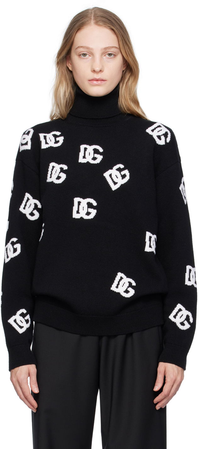 Sveter Dolce & Gabbana Black Jacquard Turtleneck Čierna | FXI25T JBVX8, 0