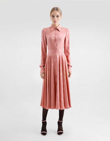 Sukňa Dolce & Gabbana Dolce & Gabbana Silk Jacquard Calf-Length Circle Skirt with DG Logo Ružová | F4CSOTFJ1JOF0473, 1