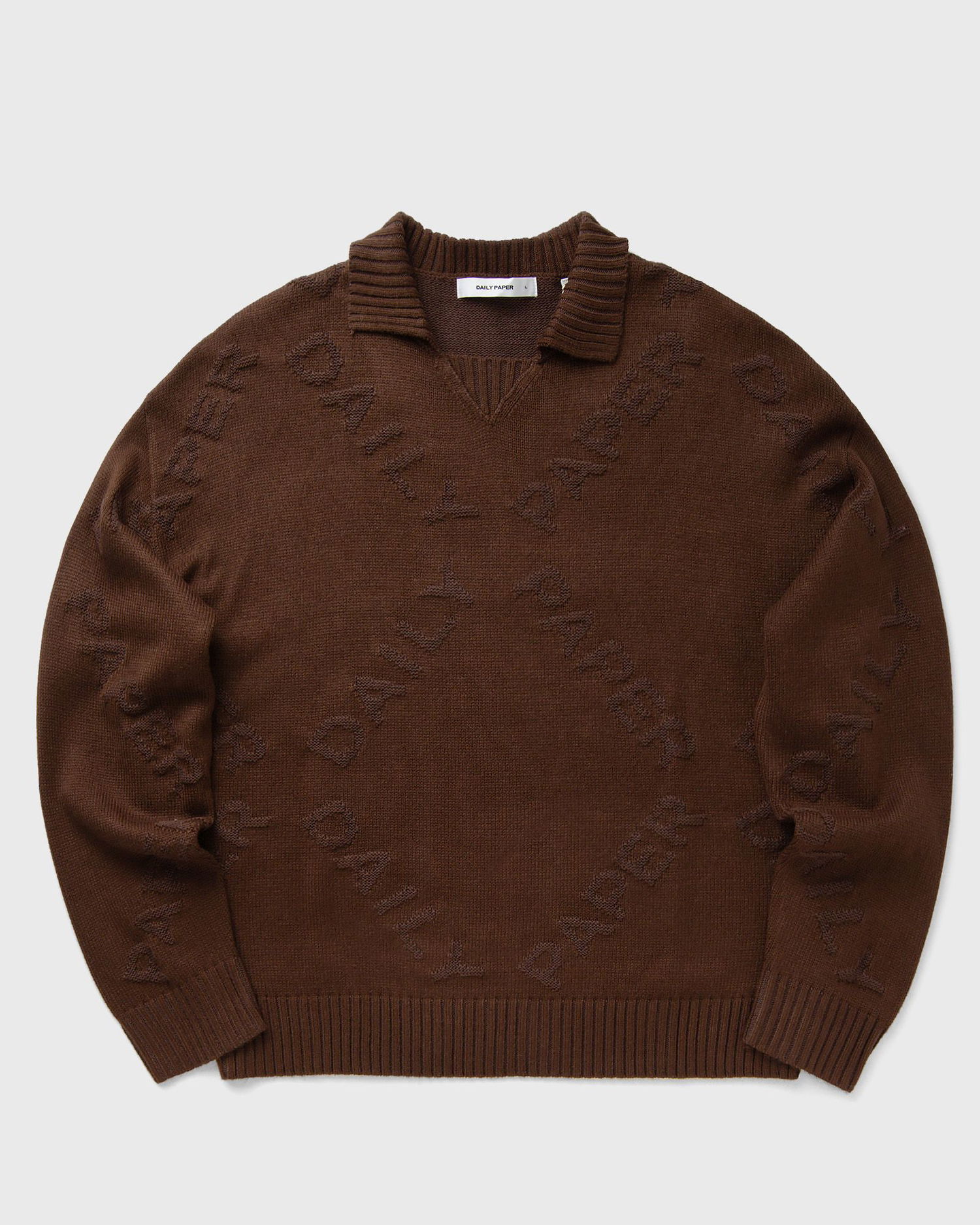 Sveter DAILY PAPER Diamond Knit Brown Sweater Hnedá | 2423026, 0