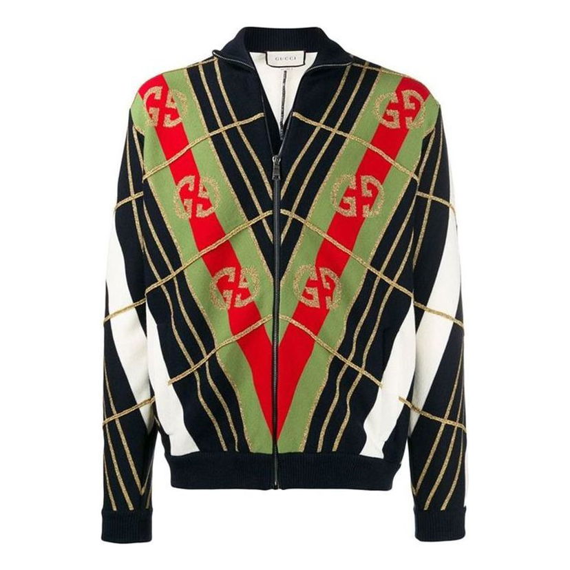 Sveter Gucci Gucci Knit Bomber Jacket Čierna | 571558-XKAQD-4548