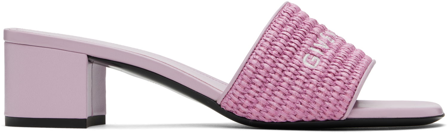 Starostlivosť o obuv Givenchy Givenchy 4G Raffia Heeled Sandals Ružová | BE306VE1T5510, 0