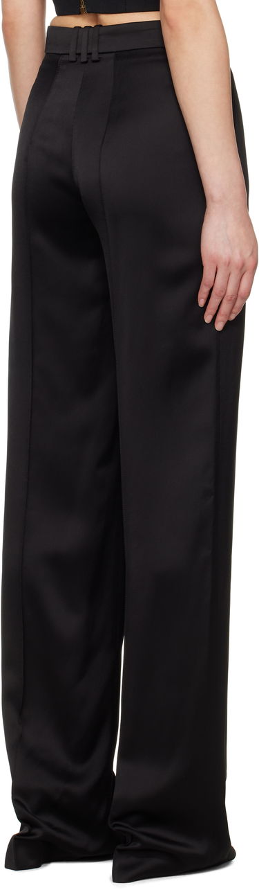 Nohavice Balmain Balmain Satin Straight-Leg Trousers Čierna | EF0PO160VB01, 2
