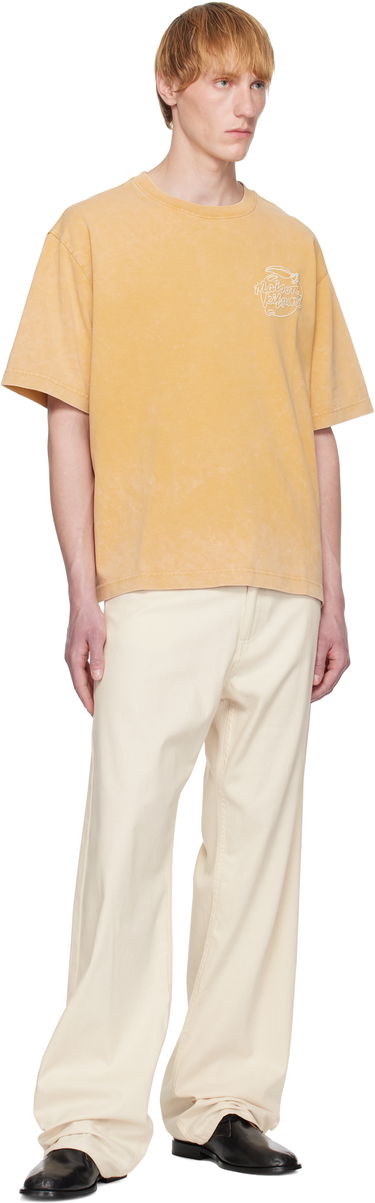 Tričko MAISON KITSUNÉ Maison Kitsuné Lemonade Chest Embroidery T-Shirt Žltá | OM00115KJ0119, 3