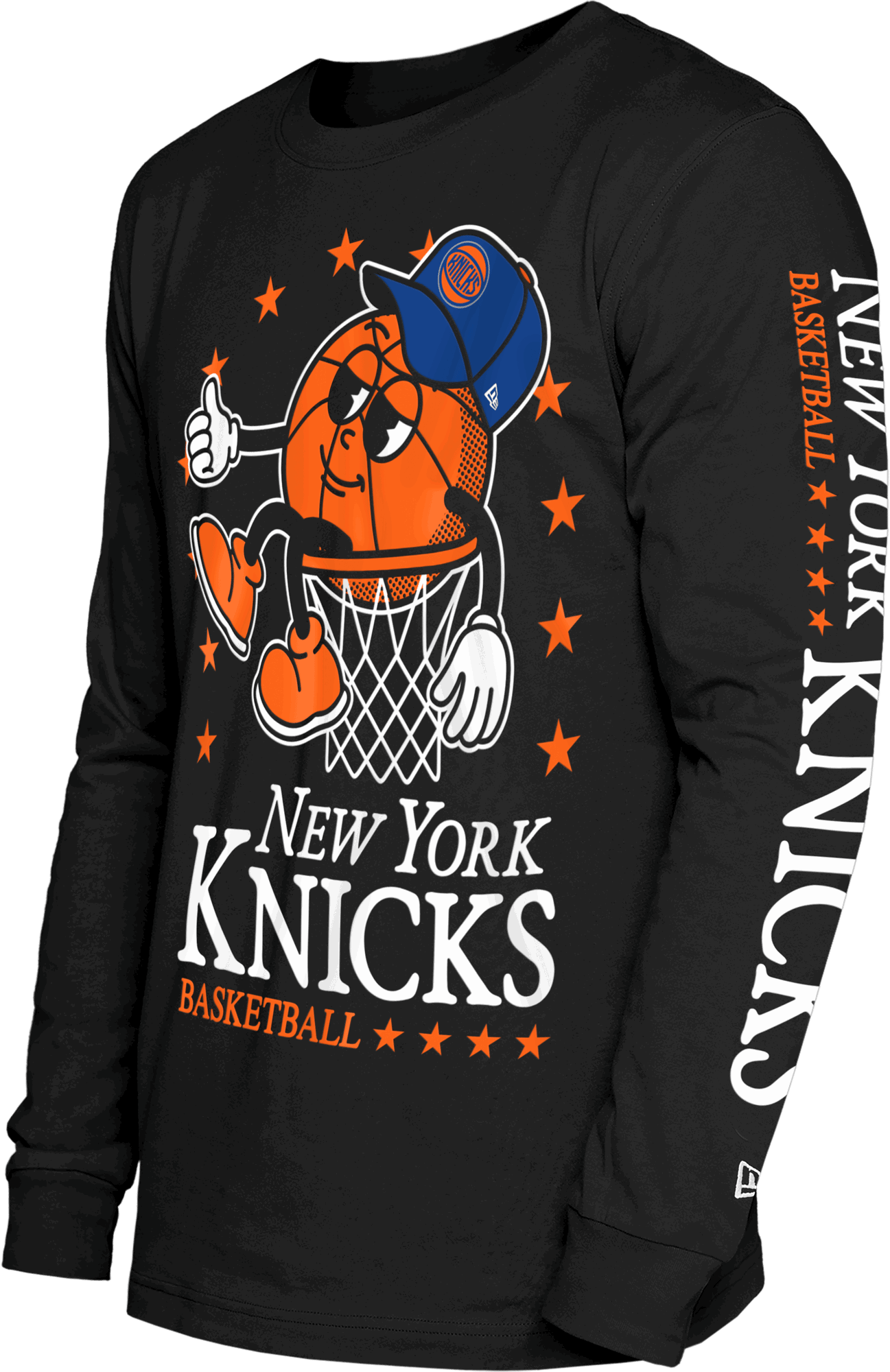 Tričko New Era New York Knicks NBA Long-Sleeve Graphic Tee Čierna | 60661631-60661631, 0