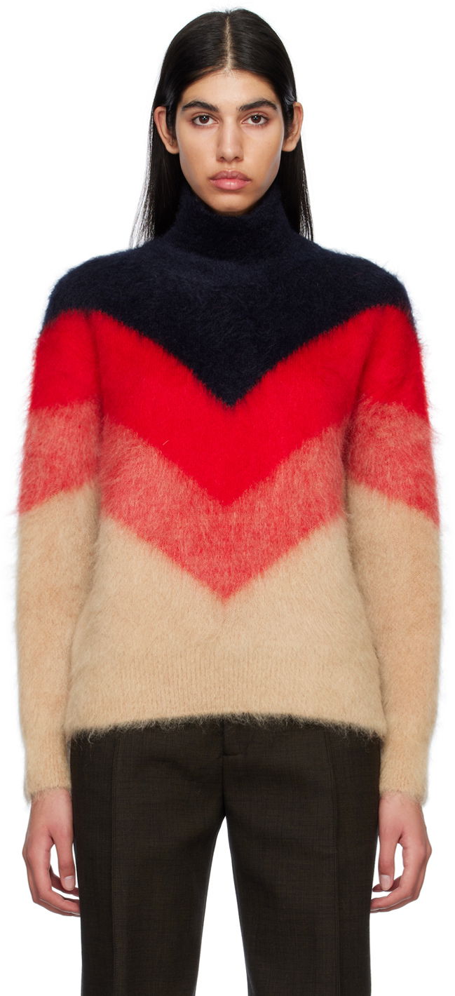 Sveter Bottega Veneta Chevron Turtleneck Červená | 734071 V2M90, 0