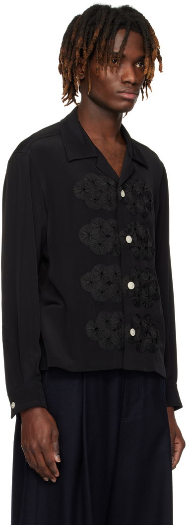 Košeľa Bode Bode Ribbon Garland Shirt Čierna | MRS25SH037, 1