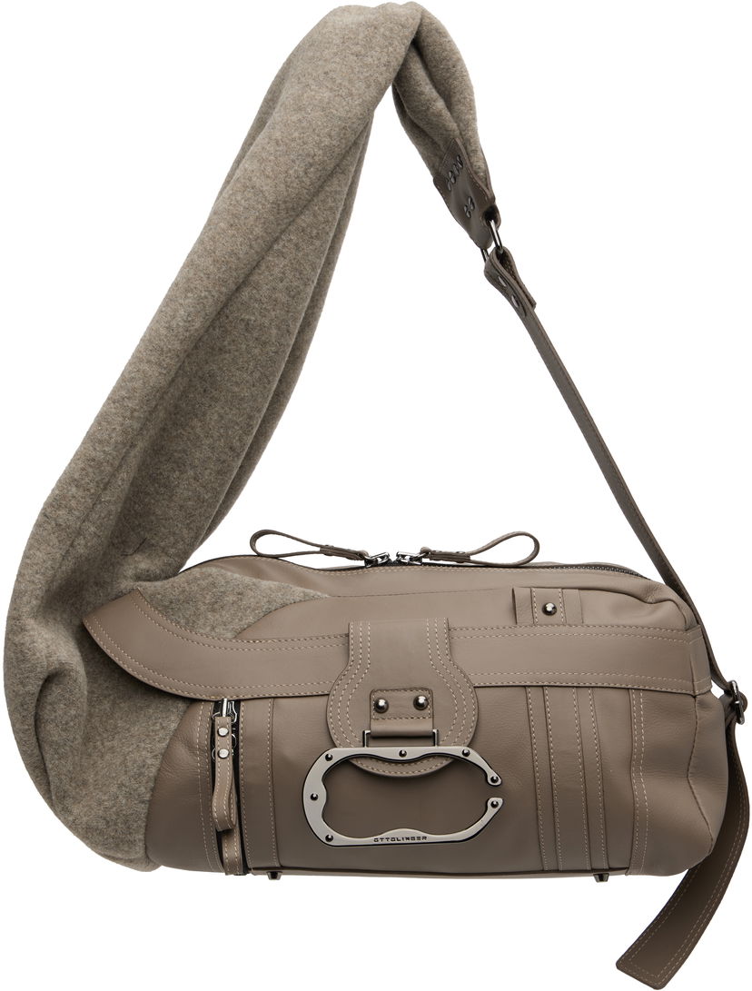 Taška cez rameno Ottolinger Ottolinger Wool Leather Bag Šedá | 126-901526-01