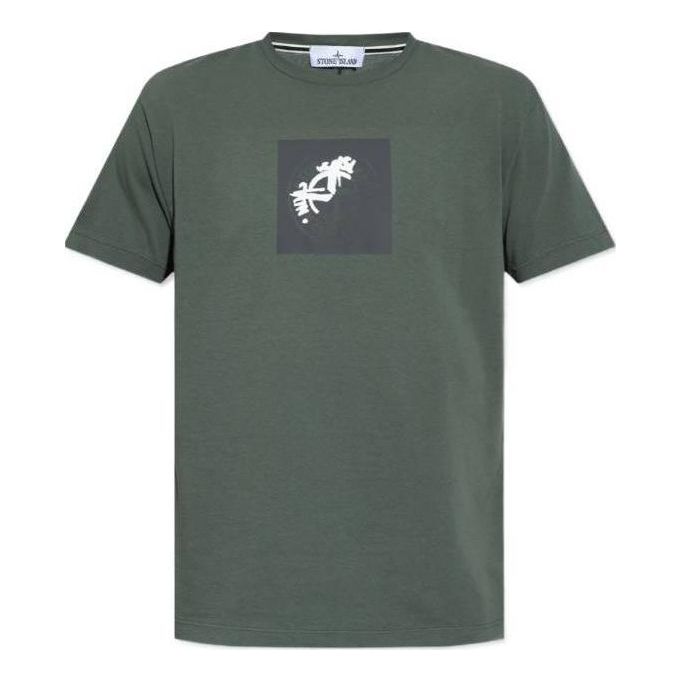 Tričko Stone Island Compass Print T-Shirt Zelené | 80152NS83-V0059, 0