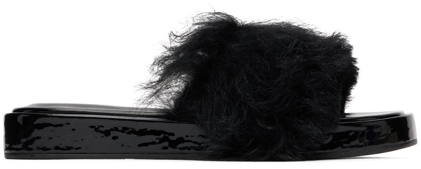 Doplnky BY FAR BY FAR Shana Furry Slides Čierna | 22FWSAHSBLTOS, 0