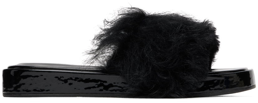 Doplnky BY FAR BY FAR Shana Furry Slides Čierna | 22FWSAHSBLTOS