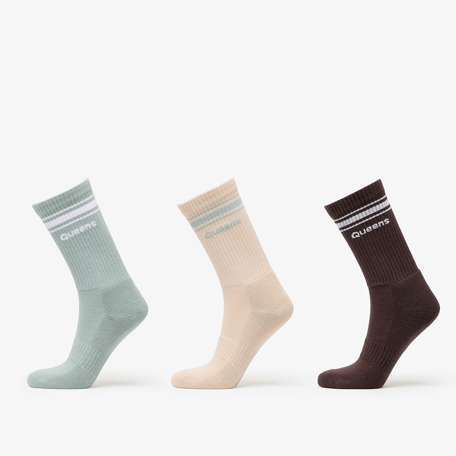 Ponožky Queens Crew Socks 3-Pack Zelené | QNS_061, 0