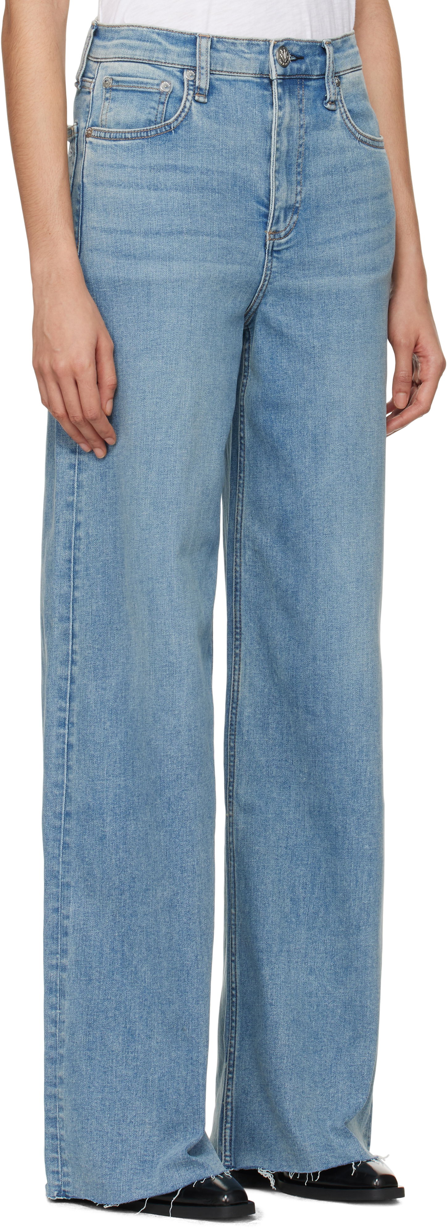 Džínsy rag & bone 'The Sofie' High-Rise Ultra Wide Jeans Modrá | WDD24F2952FUWH, 1