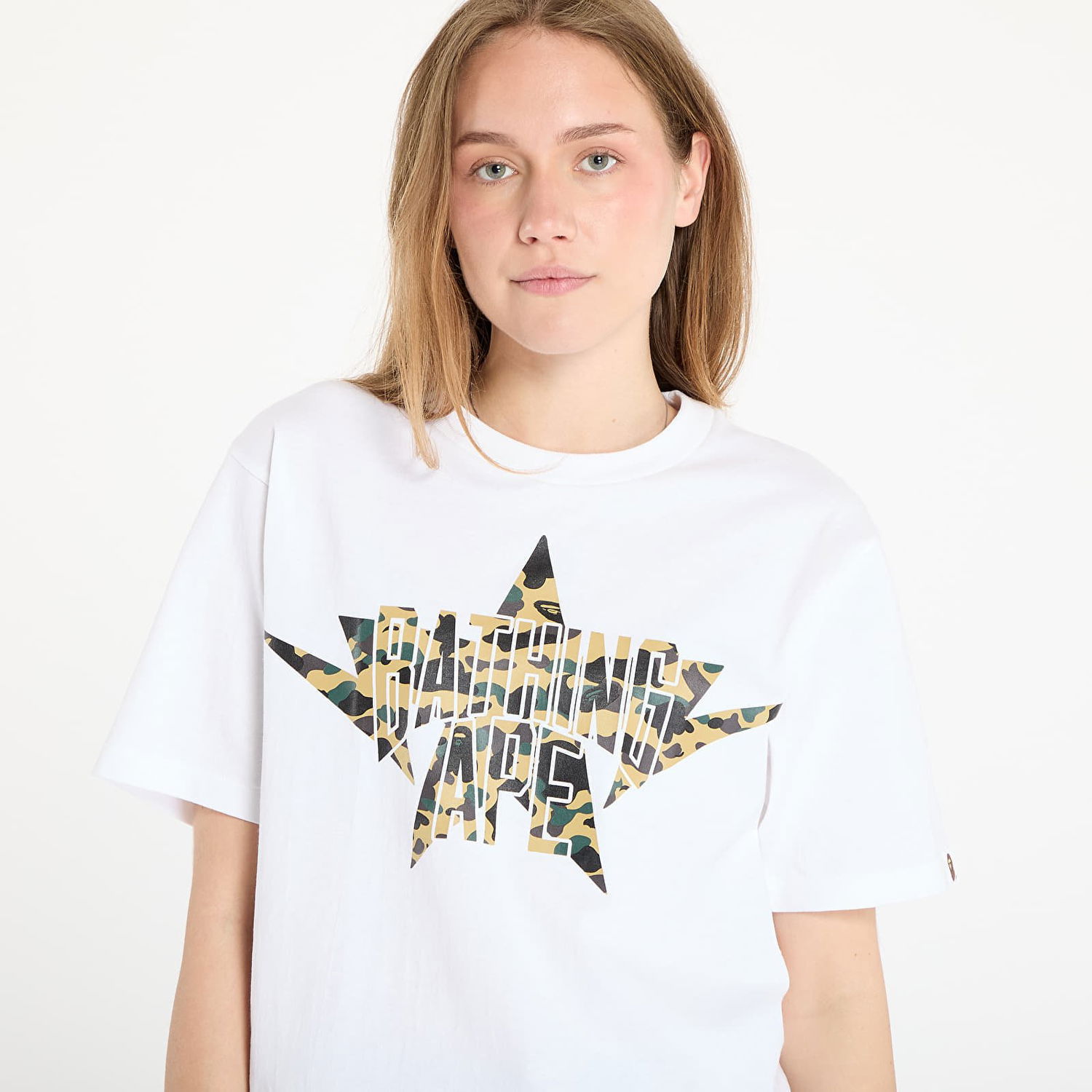 Tričko BAPE A BATHING APE 1st Camo Twin Star NYC Tee Biela | 001TEL301013MWHD, 1