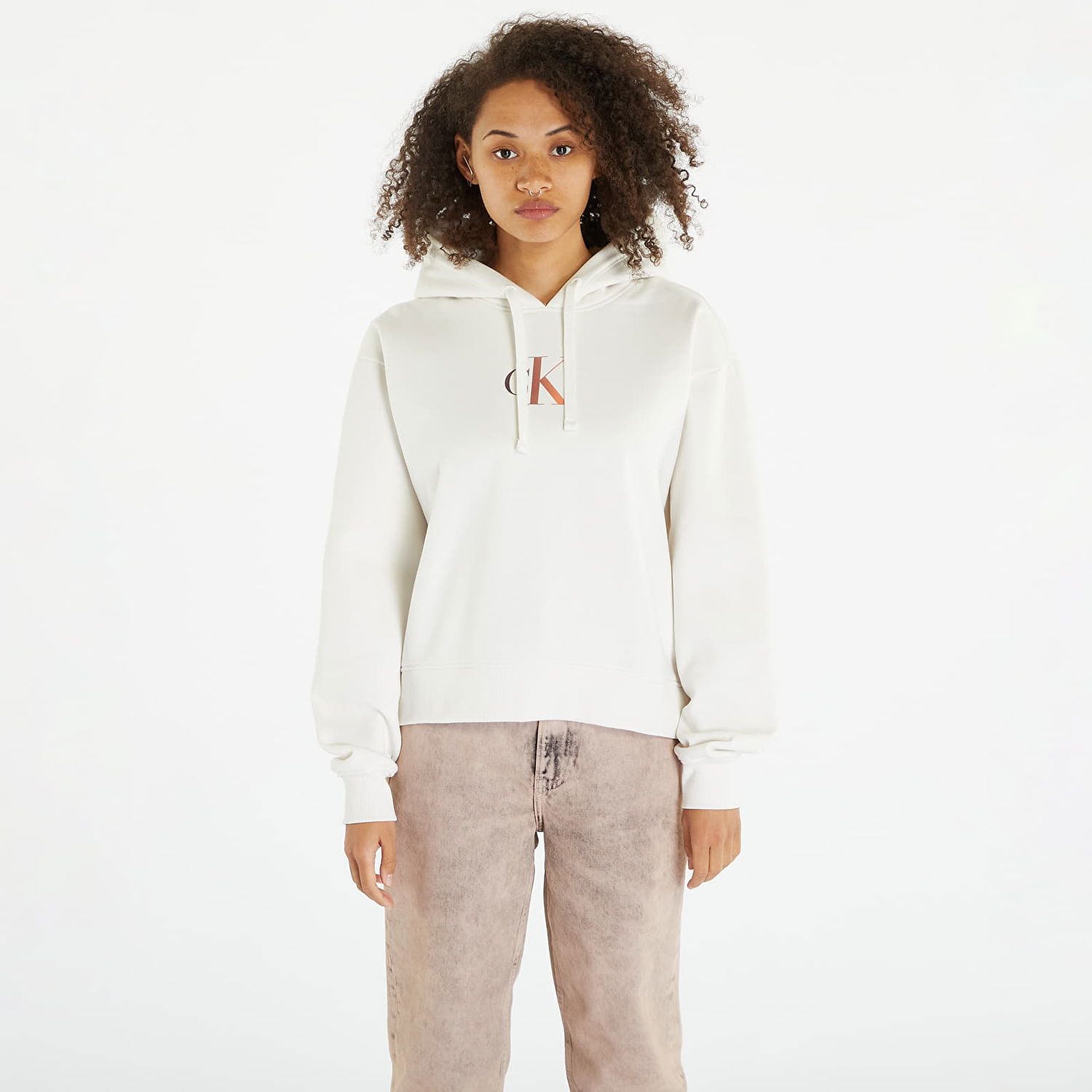 Mikina CALVIN KLEIN Gradient Hoodie Biela | J20J222346 YBI, 0