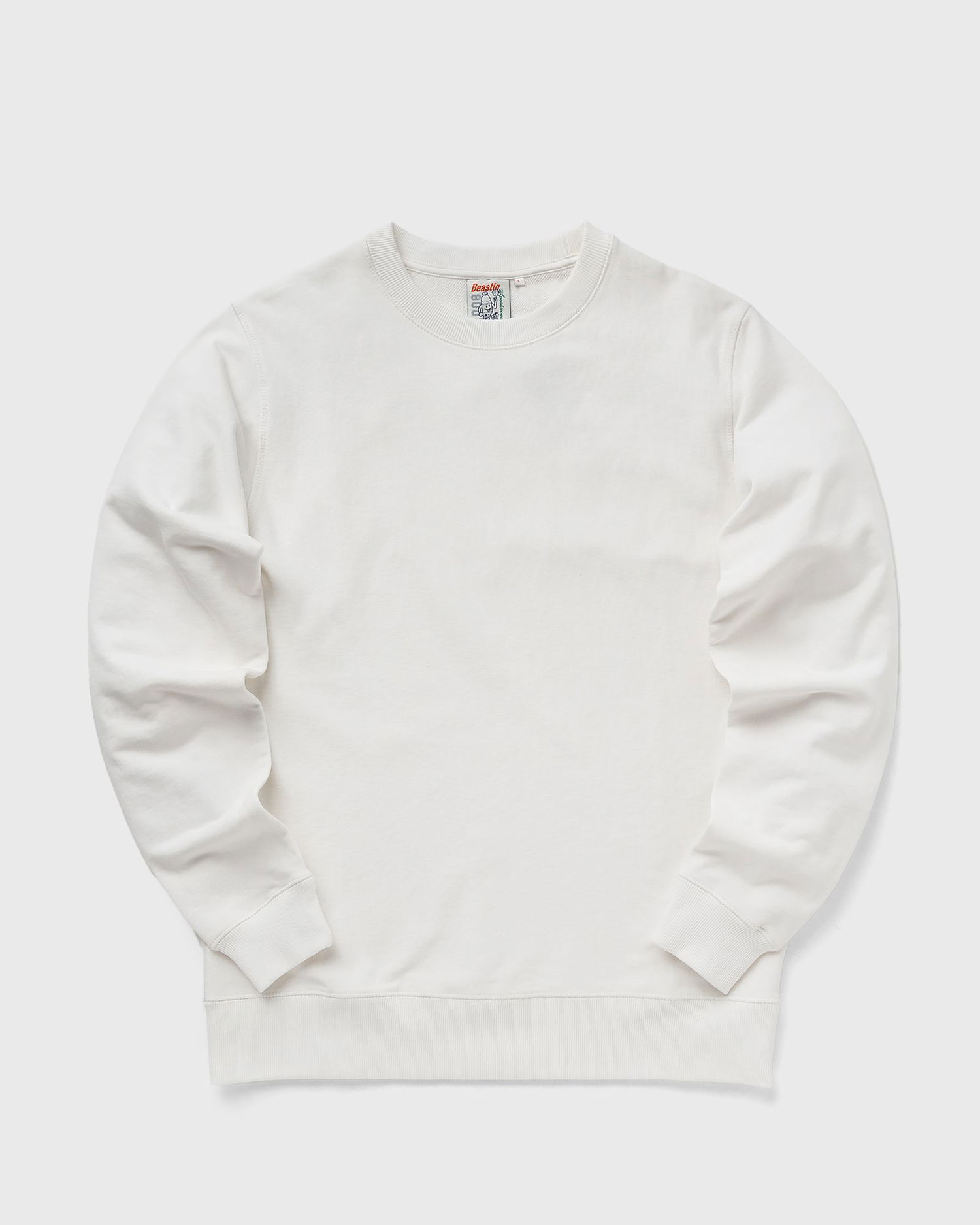 Mikina BSTN Basic Ribbed Crewneck Sweatshirt Biela | BEASTIN-PLAIN19-UND-30, 1