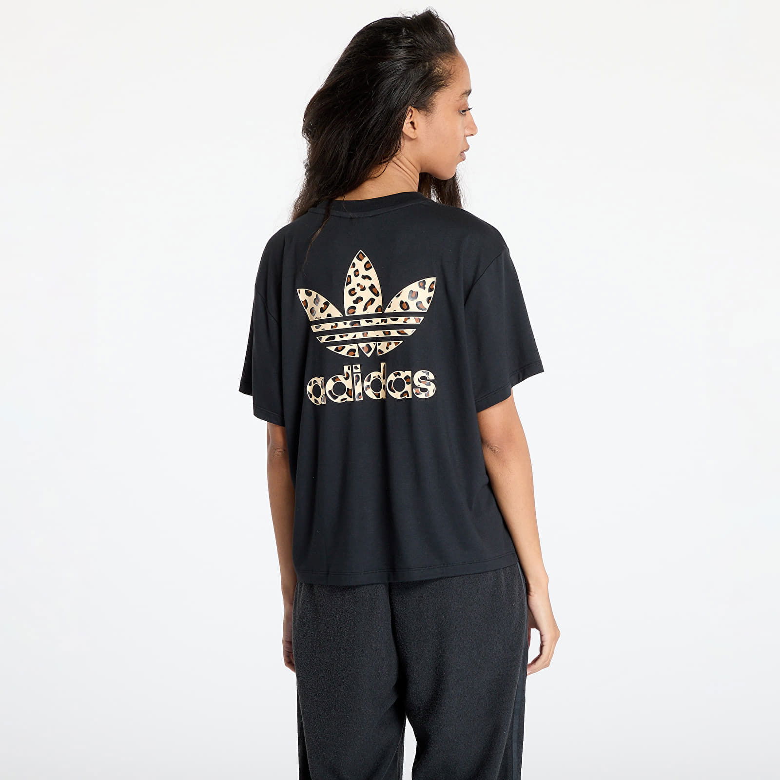 adidas Leopard Trefoil Infill Tee Black S