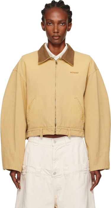 Bunda We11done We11done Washed Work Cropped Jacket Béžová | WD-JK2-25-008-W-BG, 0