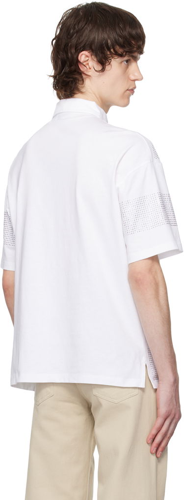 Polo tričko Coperni Coperni Crystal Striped Polo Biela | COPJS117CRF5026MEN, 2