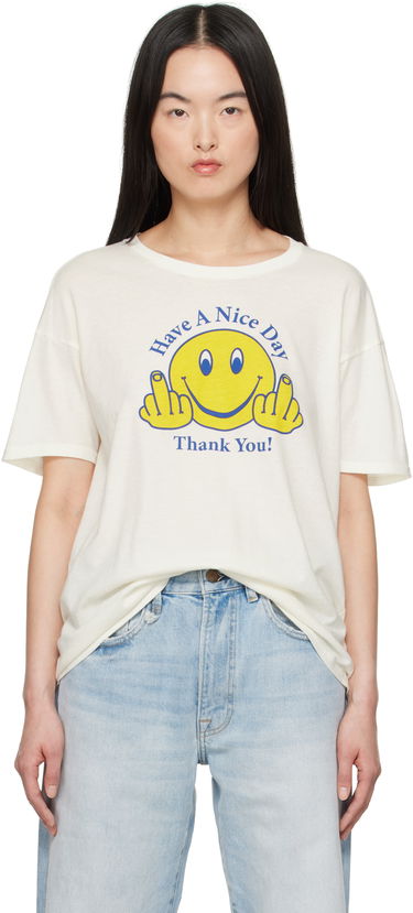 Tričko R13 R13 'Have A Nice Day' Relaxed T-Shirt Biela | R13WK141-K120B, 0
