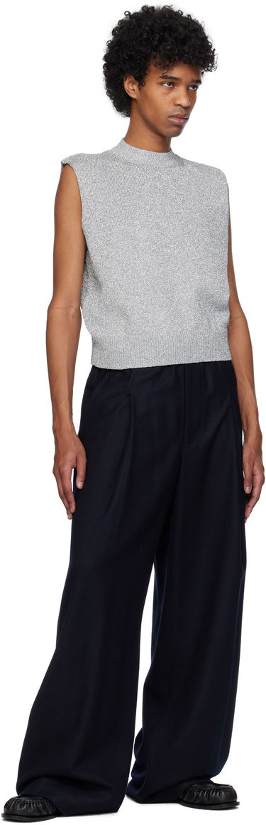 Sveter Dries Van Noten Dries Van Noten Metallic Knit Vest Šedá | 251-021222-1706, 3