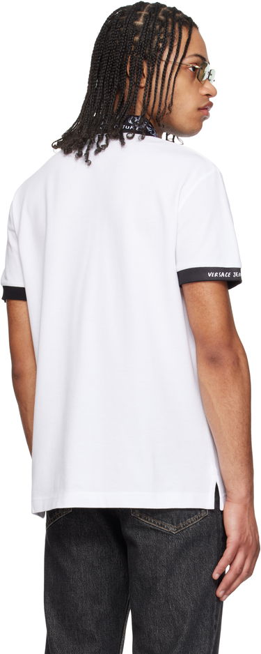 Polo tričko Versace Versace Jeans Couture Baroque Collar Polo Biela | E78GAGT04_ECJ01T, 2