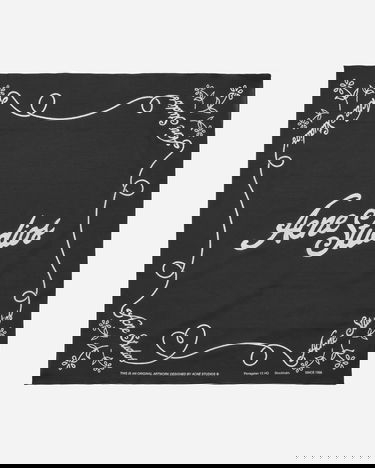 Šál Acne Studios Printed Logo Bandana Čierna | CA0304- J83, 0