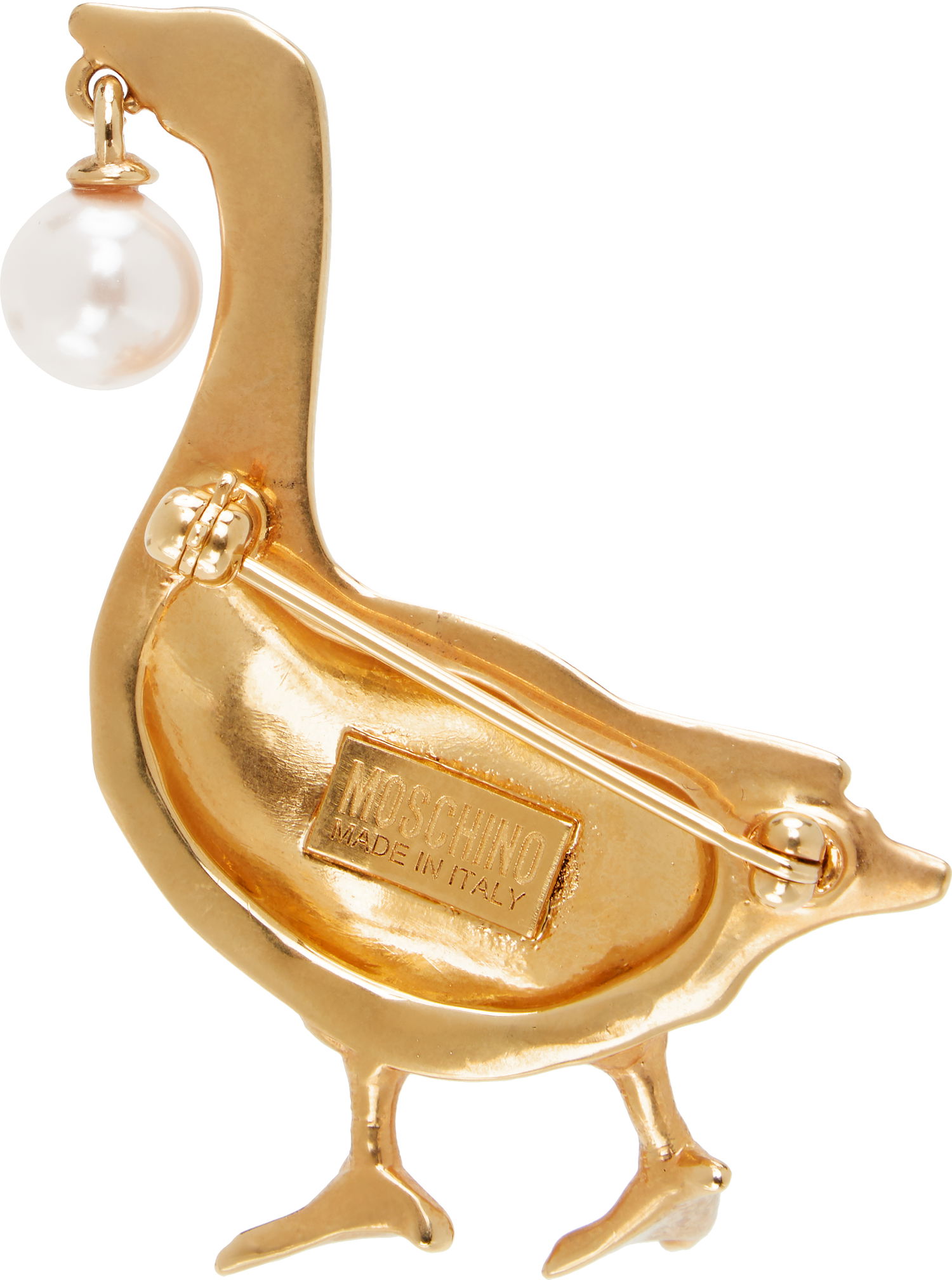 Spona Moschino Moschino Archive Goose Pearl Brooch Metalická | 25171A910884011607, 1