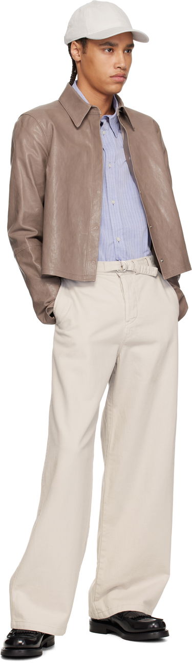 Bunda OUR LEGACY Our Legacy Auto Leather Cropped Shirt Jacket Hnedá | W2259A7, 3