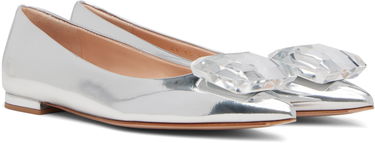 Tenisky a topánky Gianvito Rossi Metallic Crystal-Embellished Jaipur Ballerina Flats Metalická | G22131-05RIC-MET, 3
