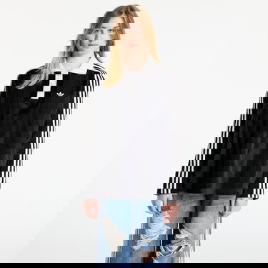 Polo tričko adidas Originals Velvet Striped Long Sleeve Polo Shirt Čierna | KR7652, 0