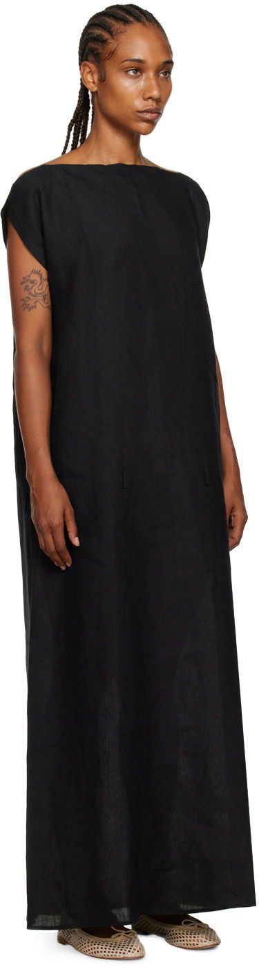 Šaty Baserange Black Linen Maxi Dress Čierna | DRLEO-HE-WI23, 1