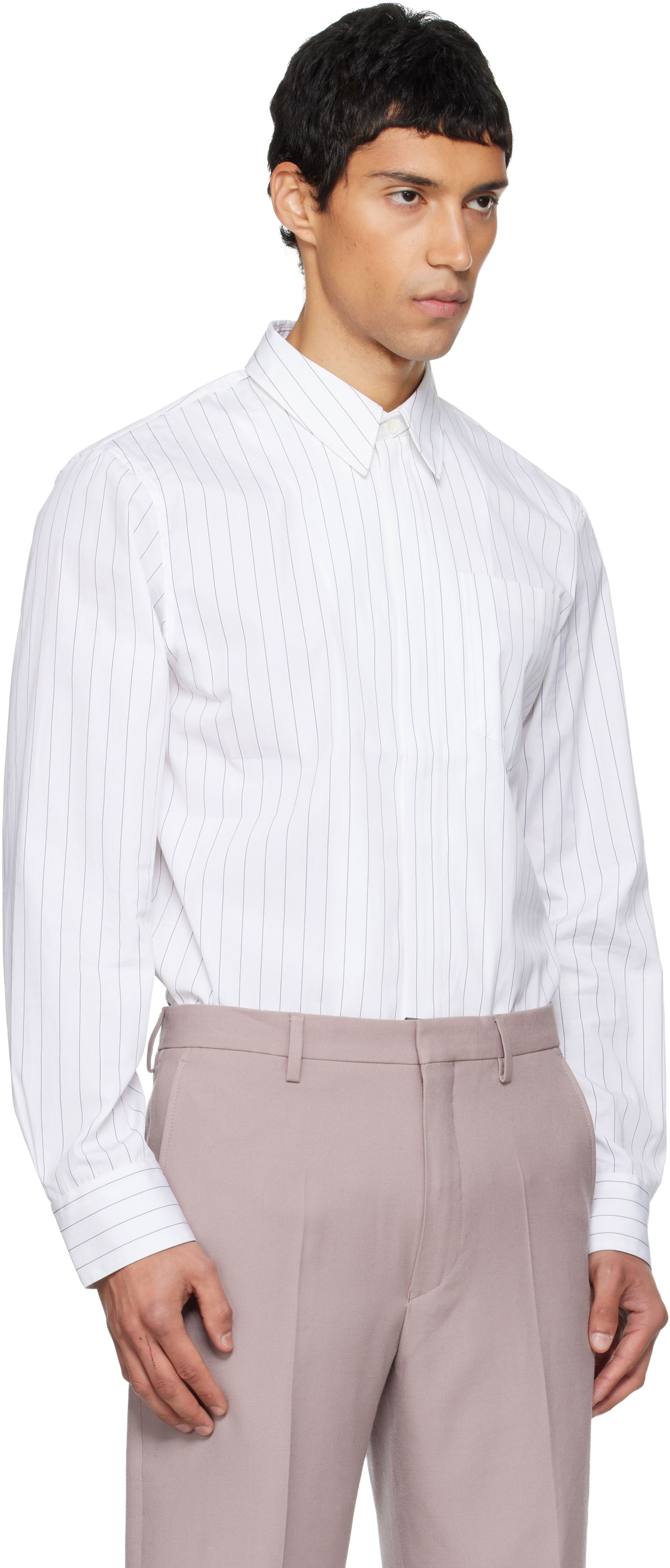 Košeľa Dries Van Noten Dries Van Noten Cotton Pinstripe Button-Front Shirt Biela | 252-020708-2021, 1