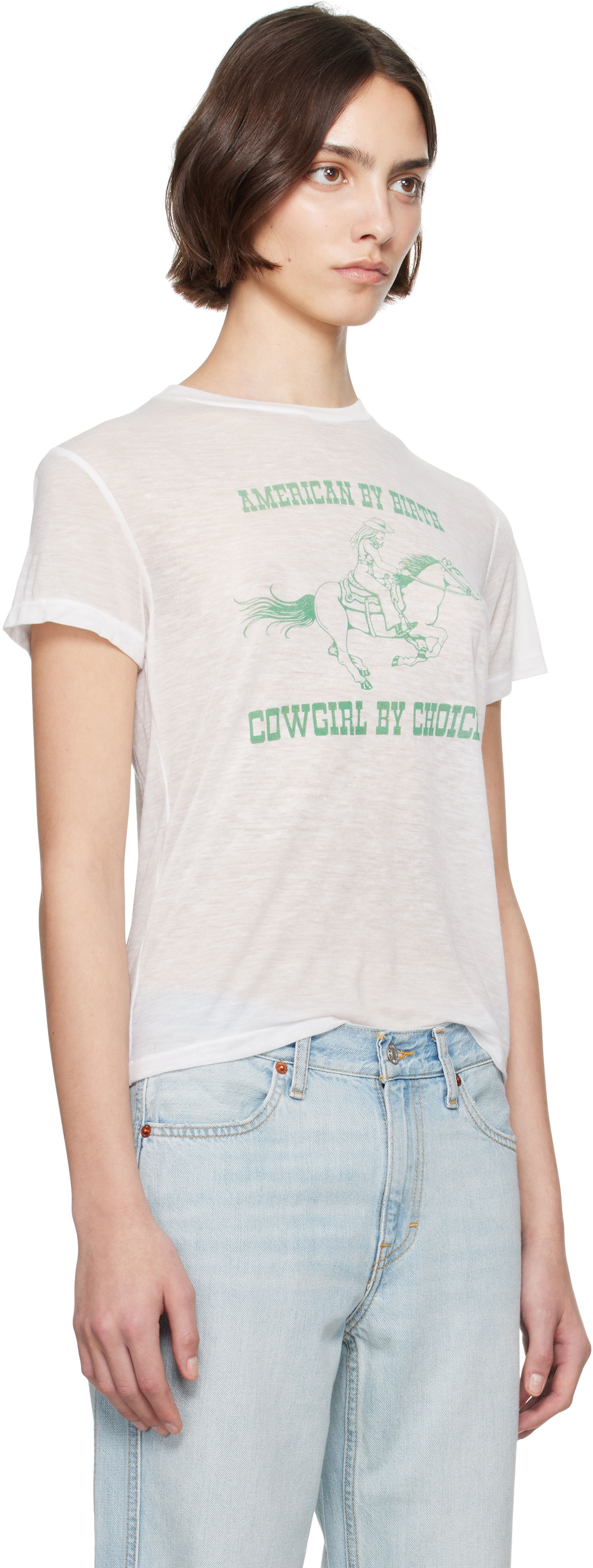 Tričko RE/DONE Re/Done Classic Burnout 'Cowgirl' T-Shirt Biela | 792-02WCGT334, 1