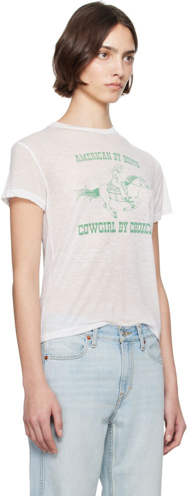 Tričko RE/DONE Re/Done Classic Burnout 'Cowgirl' T-Shirt Biela | 792-02WCGT334, 1