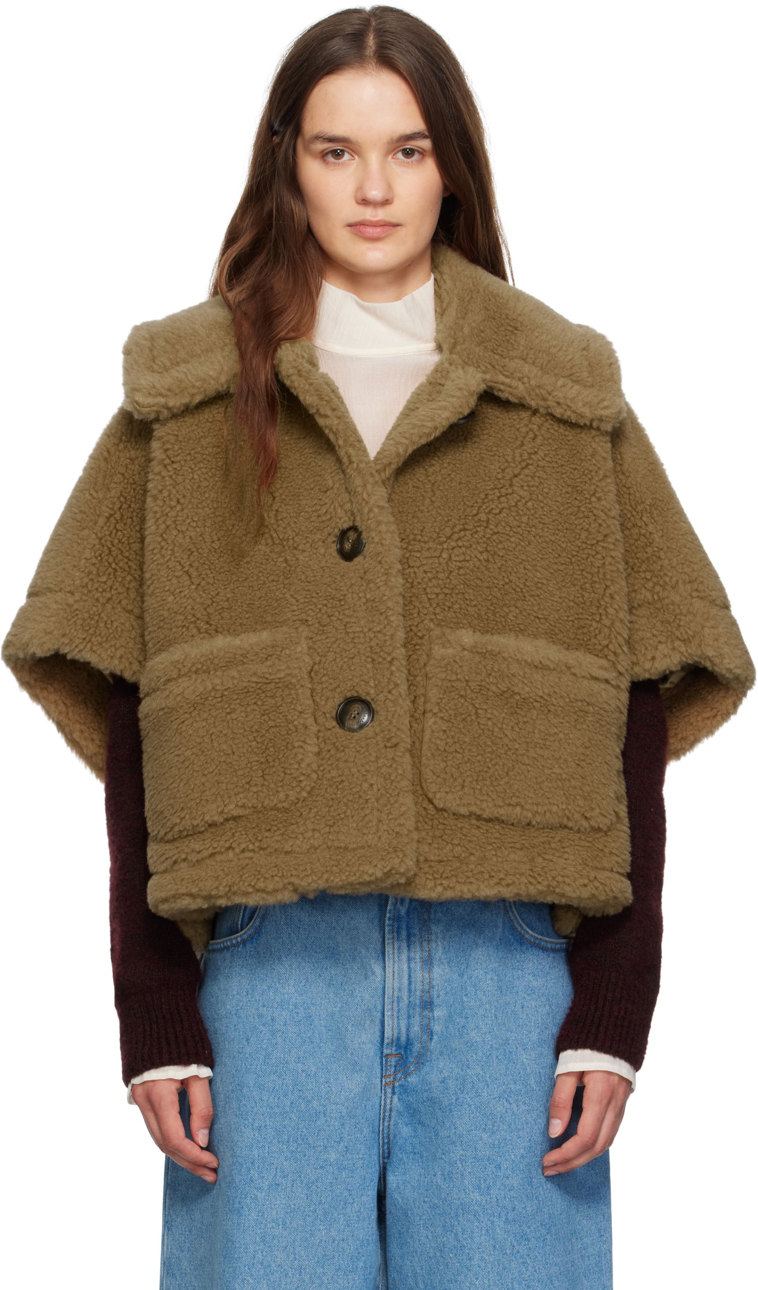 Bunda Max Mara Max Mara Newterzo1 Cropped Teddy Jacket Hnedá | 2524736022600, 0