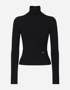 Dolce & Gabbana Viscose Turtle-Neck Sweater with Logo