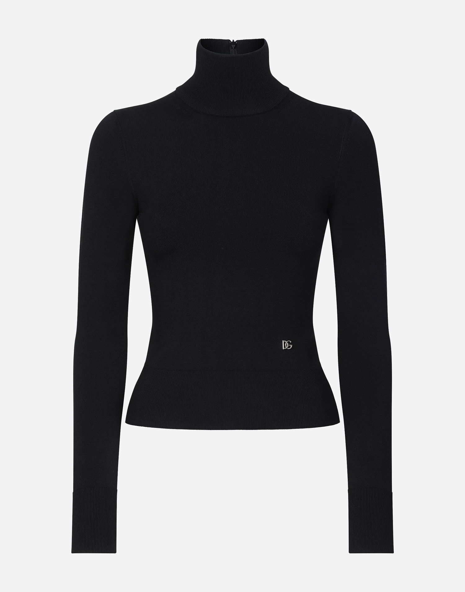 Sveter Dolce & Gabbana Dolce & Gabbana Viscose Turtle-Neck Sweater with Logo Čierna | FXW16TJFMFKN0000, 0