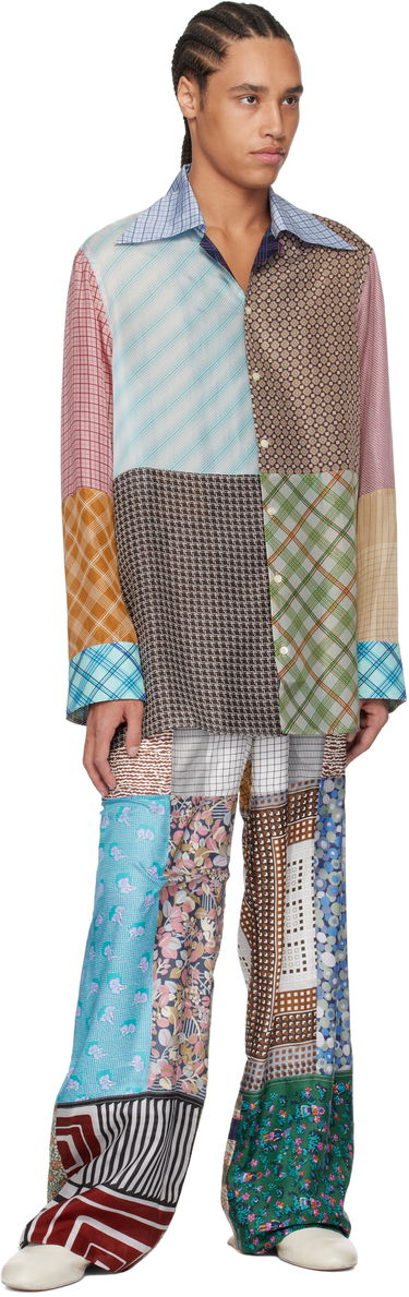 Nohavice Marine Serre Marine Serre Regenerated Silk Scarves Drawstring Patchwork Sweatpants Rôznofarebný | UPA054A UWOV0028, 3