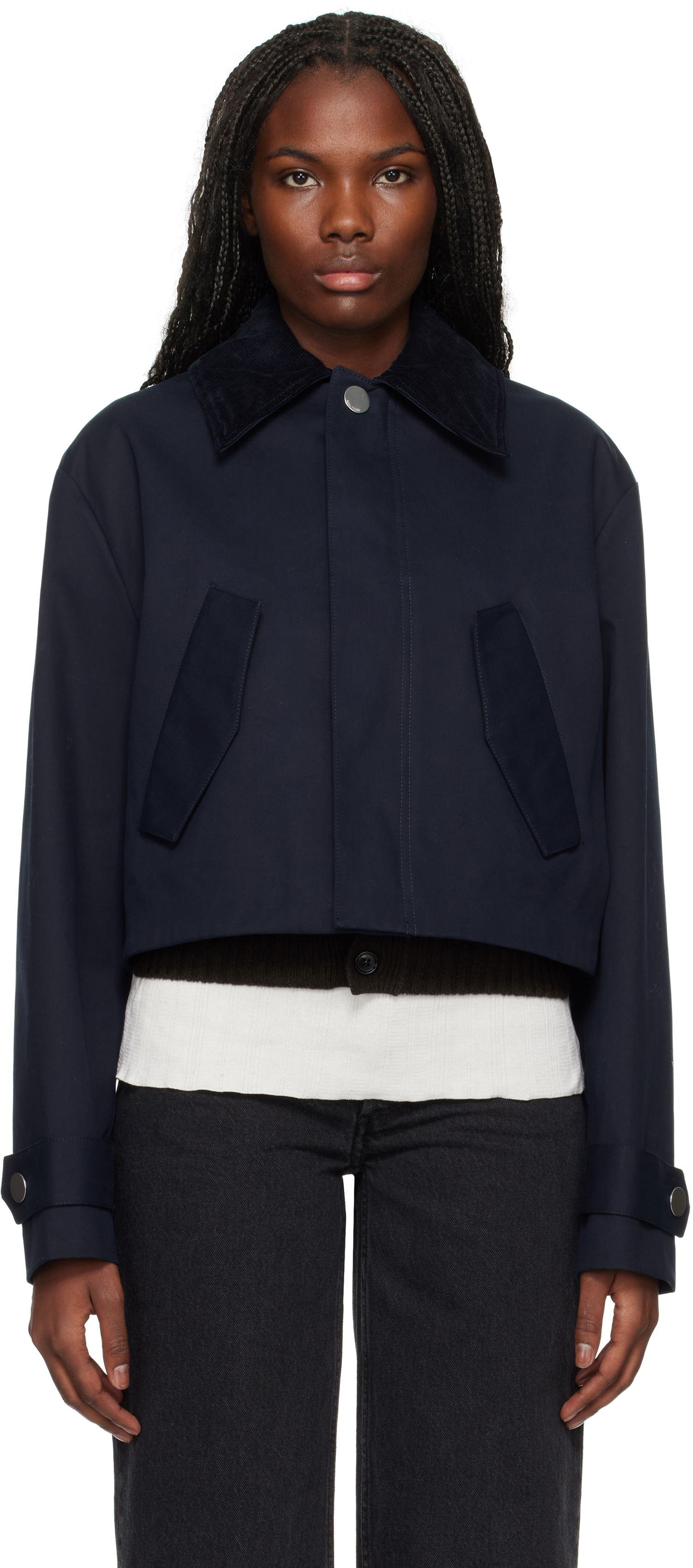Bunda AMI Short Jacket Navy | FJK069.CO0081, 0