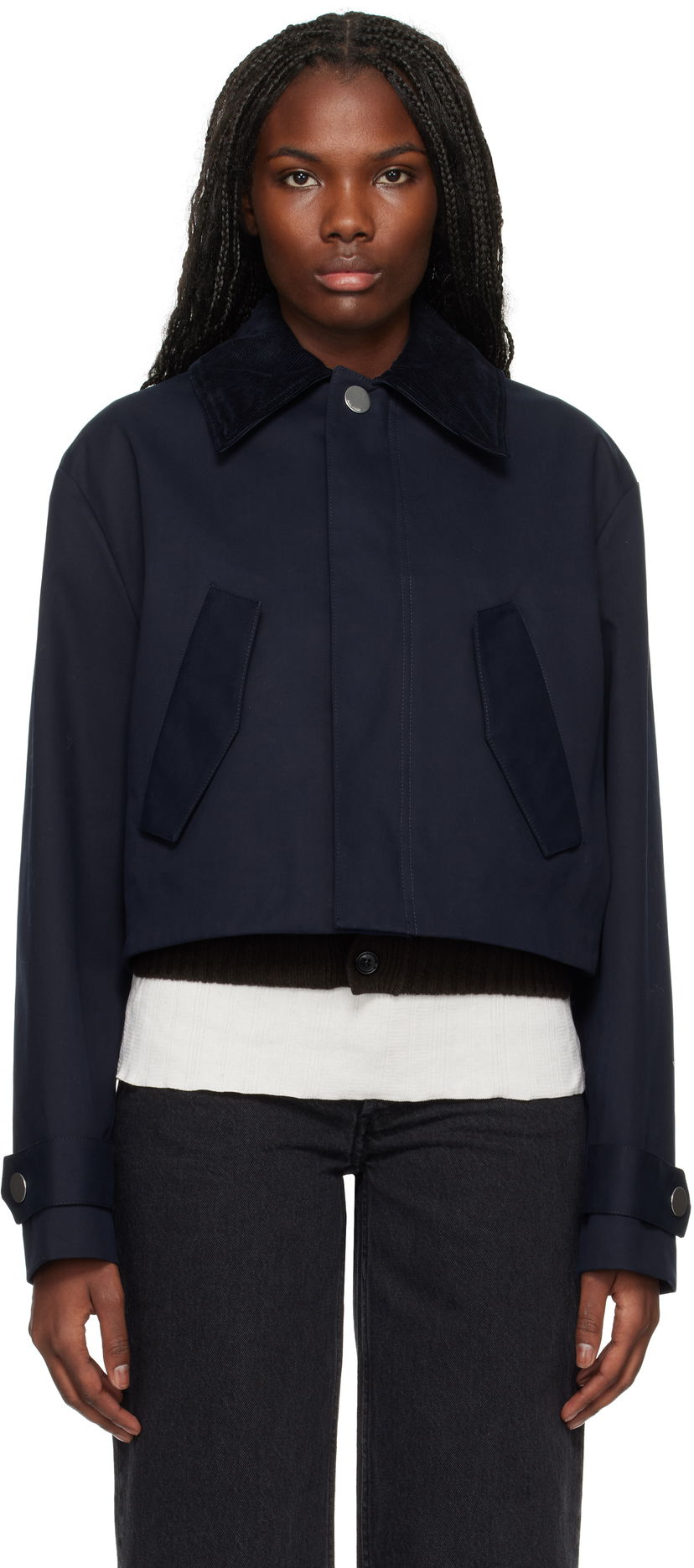 Bunda AMI Short Jacket Navy | FJK069.CO0081