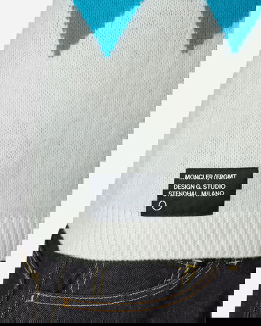 Sveter Moncler FRGMT Argyle Wool and Cashmere Sweater Modrá | 9C00001M1127 P07, 5