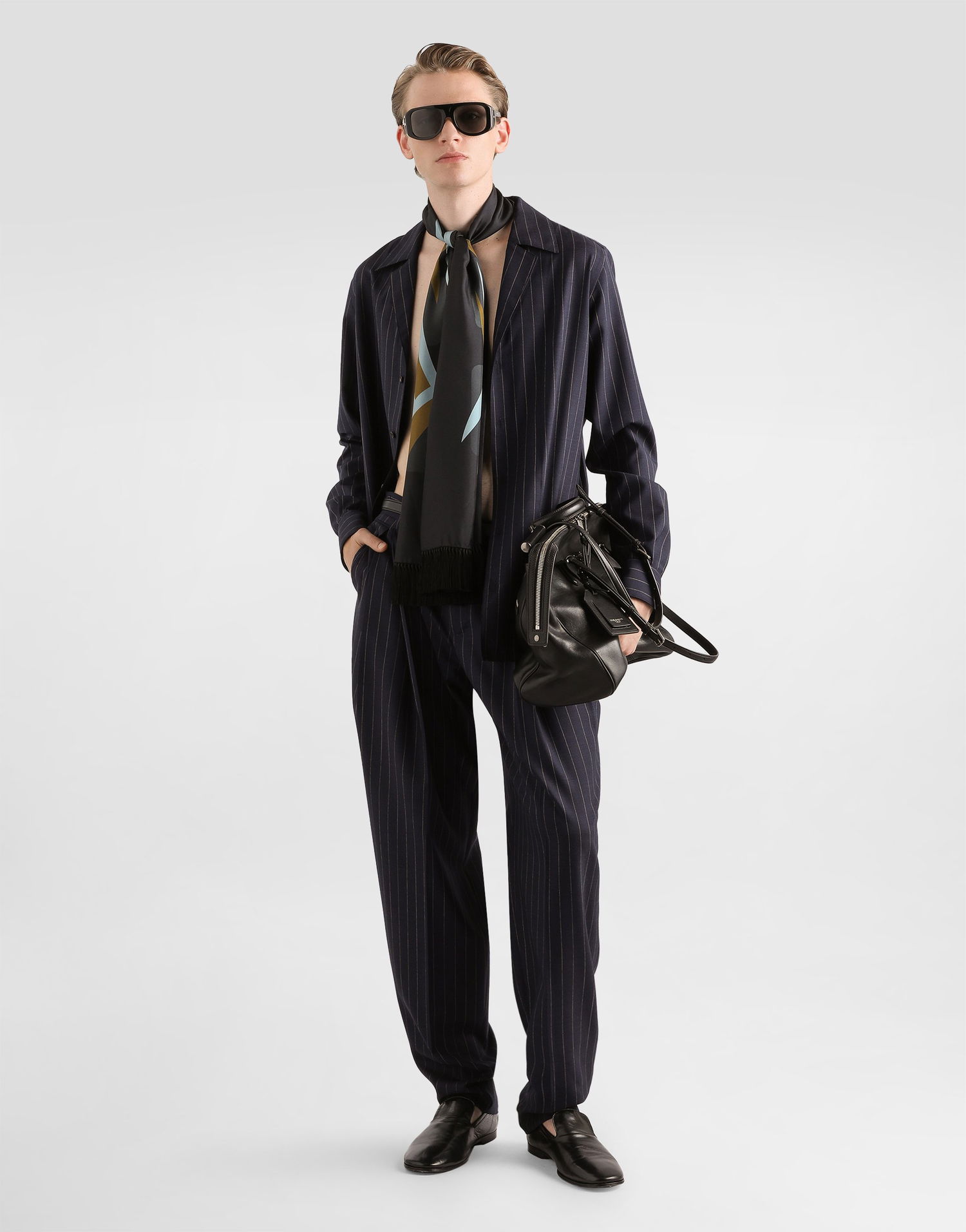Nohavice Dolce & Gabbana Dolce & Gabbana Pinstripe Virgin Wool Trousers Man Collection Navy | GP1B9TFR23BS8052, 1