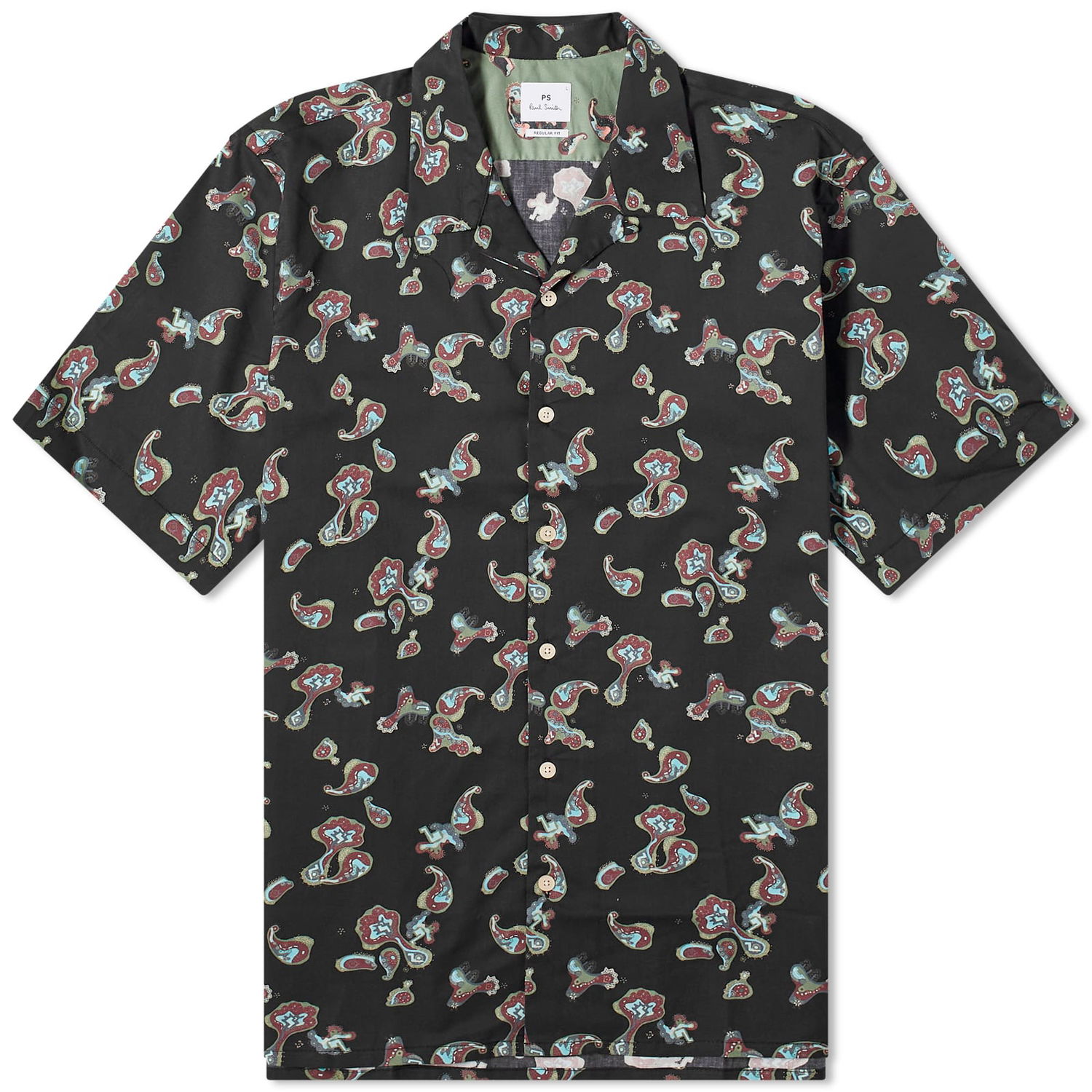 Košeľa Paul Smith Paul Smith Printed Vacation Shirt, Size Large Čierna | M2R-114R-M21967-79, 0