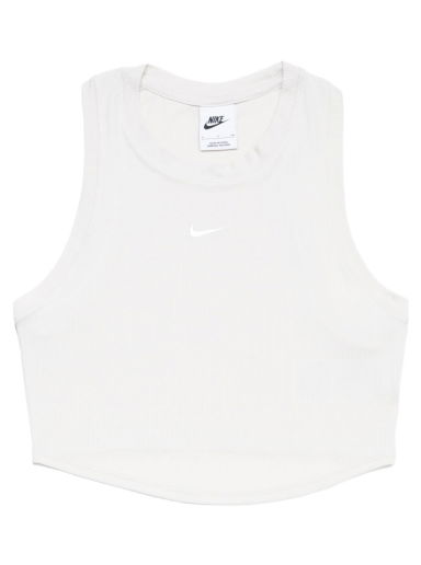 Tielko Nike Essential Ribbed Cropped Tank Top Biela | FB8279-104