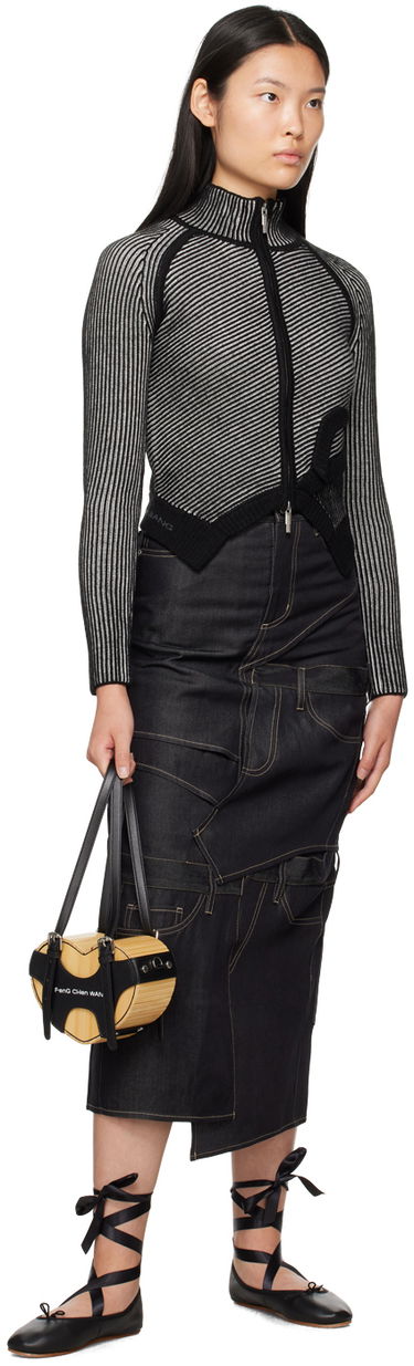 Sukňa Feng Chen Wang Feng Chen Wang Paneled Denim Midi Skirt Navy | FWF16SK12, 3